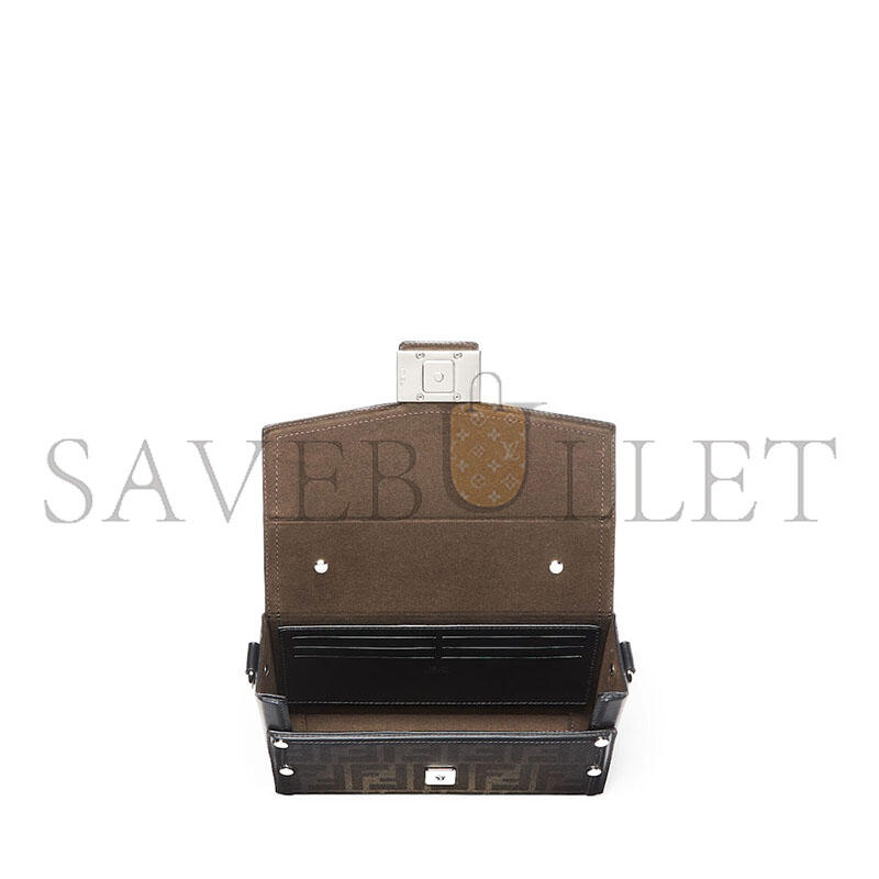 F**di baguette soft trunk brown ff fabric bag 7va565apd8f0l3t (21.5*13*6.5cm)